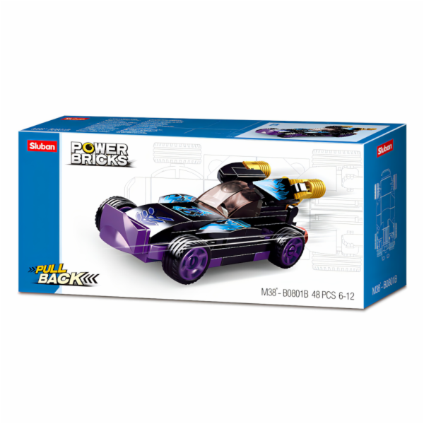 Sluban Power Bricks M38-B0801B Natahovací auto Fialový Ra...