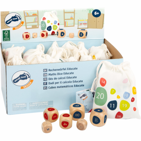 small foot Displej Edukativní kostky počítání 12 ks
