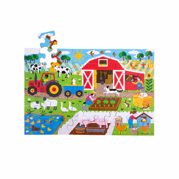 Bigjigs Toys Podlahové puzzle Farma 48 dílků