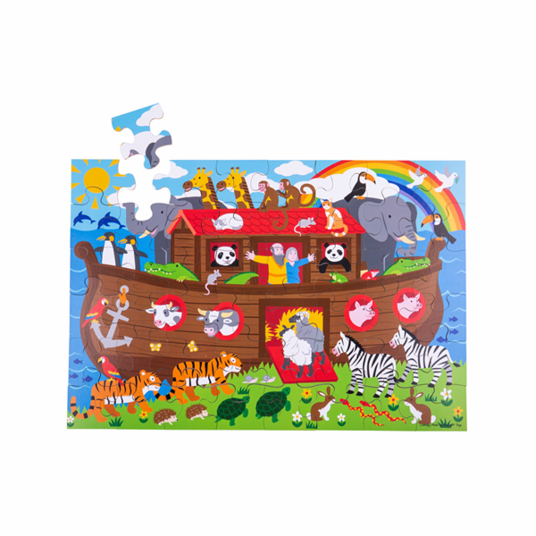 Bigjigs Toys Podlahové puzzle Noemova archa 48 dílků