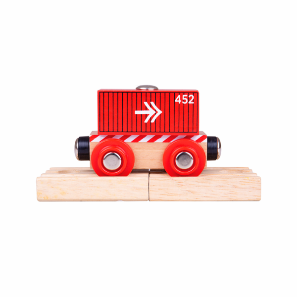 Bigjigs Rail Vagón červený kontejner