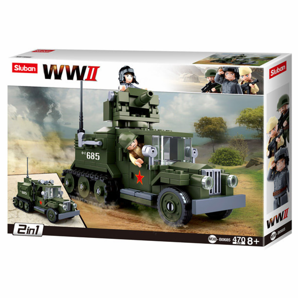 Sluban WWII M38-B0685 Sovětský polopásový vůz 2v1 - Half-...