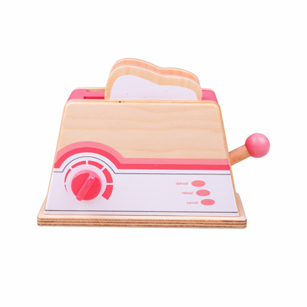 Bigjigs Toys Dřevěný toaster růžový