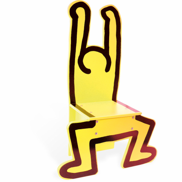 Vilac Dřevěná židle Keith Haring žlutá