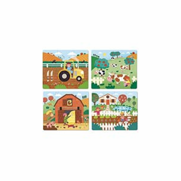 Vilac Dřevěné puzzle Farma 4 v 1