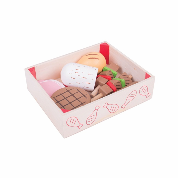 Bigjigs Toys Dřevěné uzeniny v krabičce