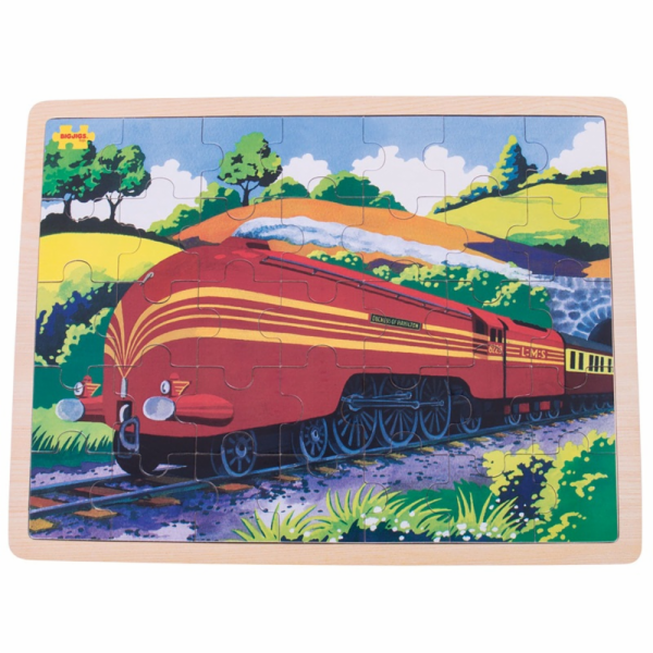 Bigjigs Toys Dřevěné puzzle historický vlak Vévodkyně z H...