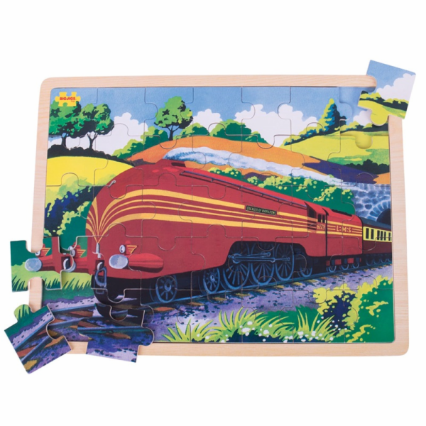 Bigjigs Toys Dřevěné puzzle historický vlak Vévodkyně z H...