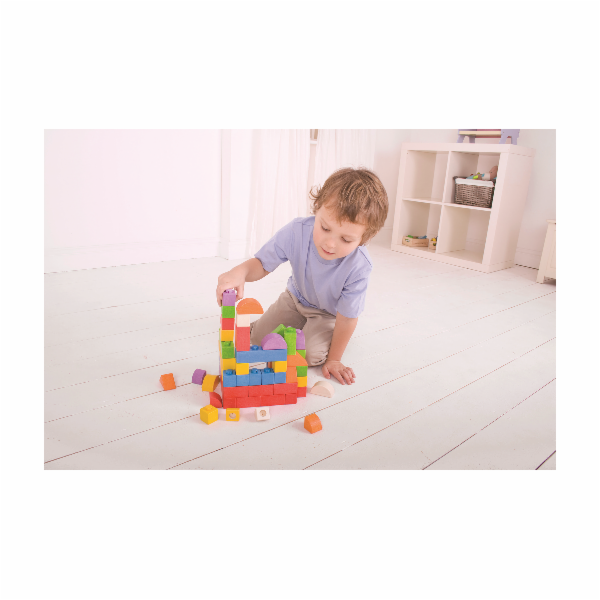 Bigjigs Baby Dřevěné Spojkostky Primary set