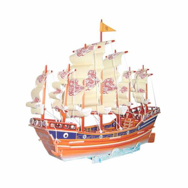 Woodcraft Dřevěné 3D puzzle Barevná plachetnice PC131