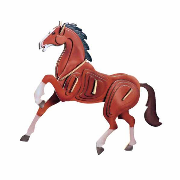 Woodcraft Dřevěné 3D puzzle Kůň barevný