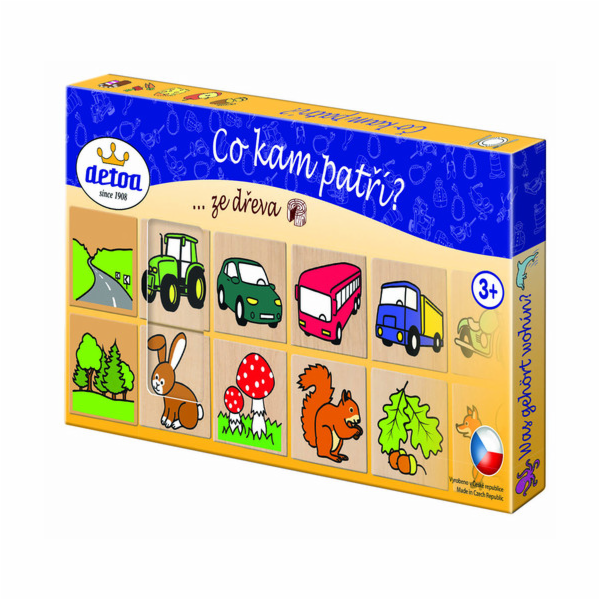 Detoa Dřevěné puzzle Co kam patří