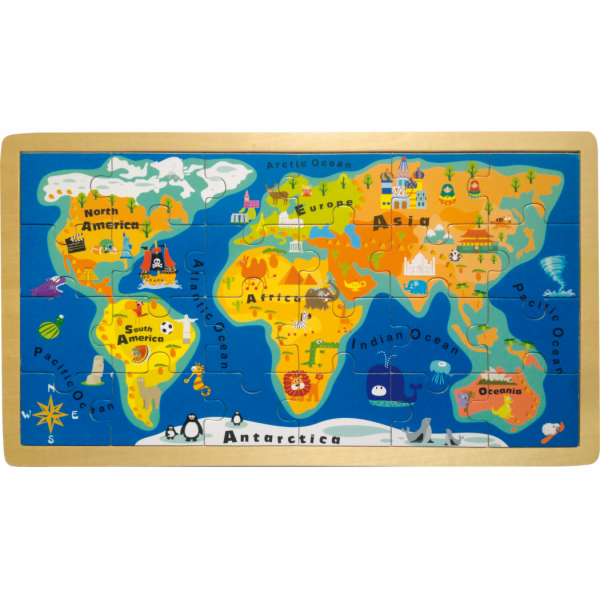 small foot Vkládací puzzle jednoduchá velká mapa světa