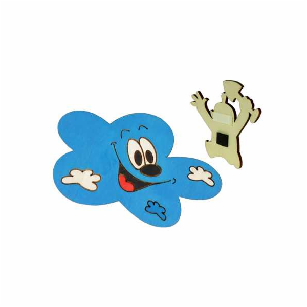 DoDo Dřevěná dekorační magnetka mráček