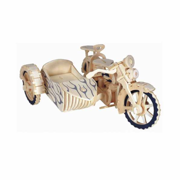 Woodcraft Dřevěné 3D puzzle Motorka trojkolka Sajdkára