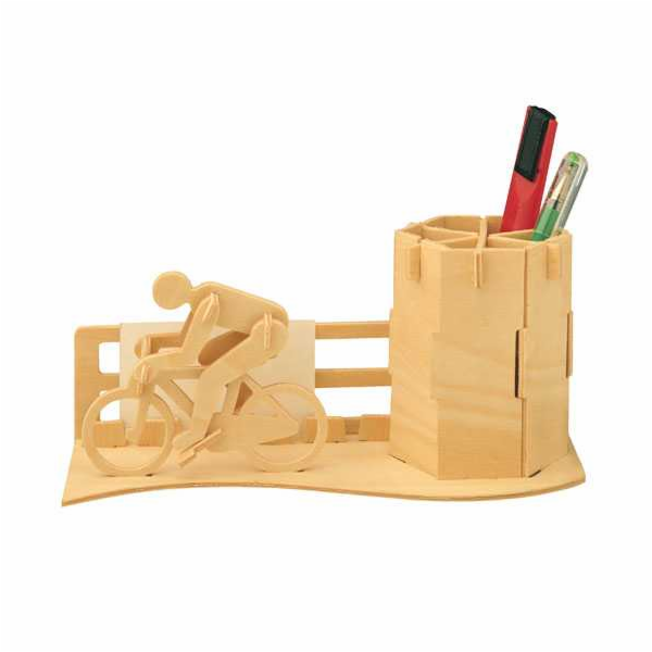 Woodcraft Dřevěné 3D puzzle Stojánek na tužky Cyklista