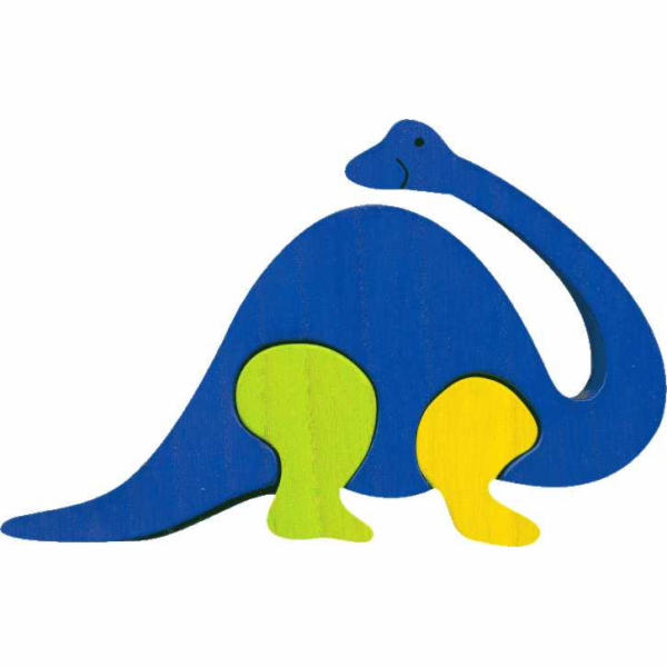 Fauna Dřevěné vkládací puzzle z masivu brontosaurus