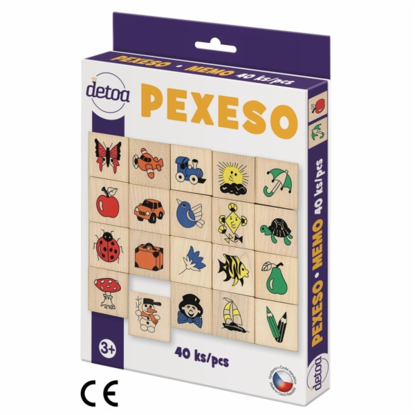 Detoa Dřevěné pexeso 40 ks