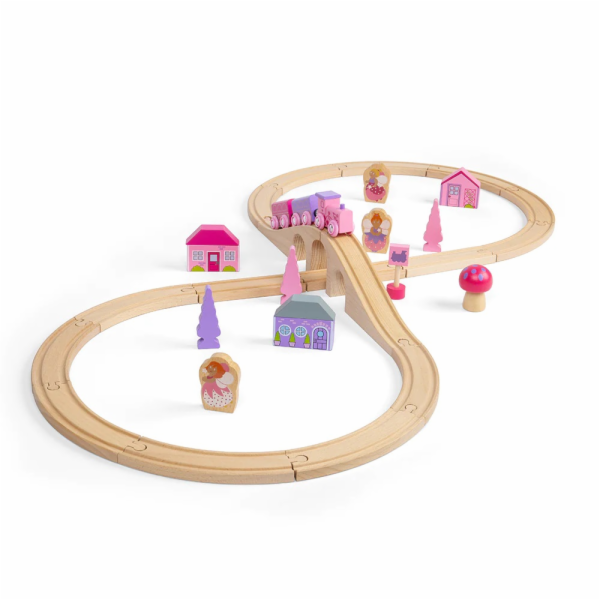 Bigjigs Rail Dřevěná vláčkodráha osmička pro princezny 35...