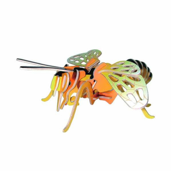 Woodcraft Dřevěné 3D puzzle Včela barevná