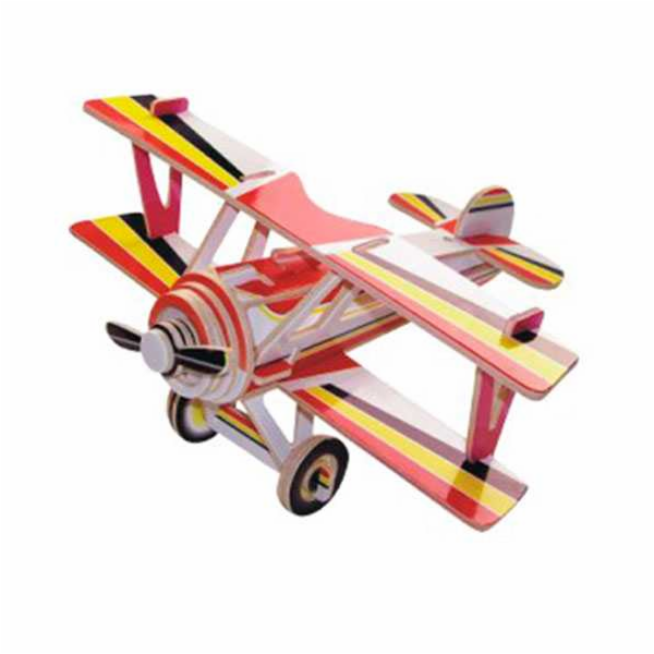 Woodcraft Dřevěné 3D puzzle Dvouplošník barevný