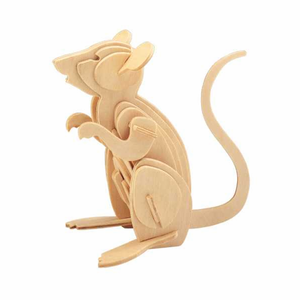 Woodcraft Dřevěné 3D puzzle Myš