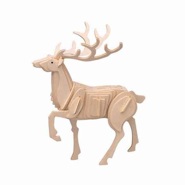 Woodcraft Dřevěné 3D puzzle jelen