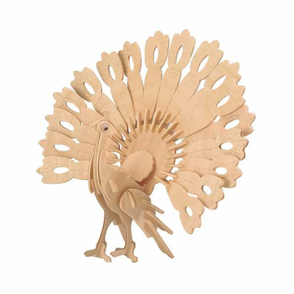 Woodcraft Dřevěné 3D puzzle páv