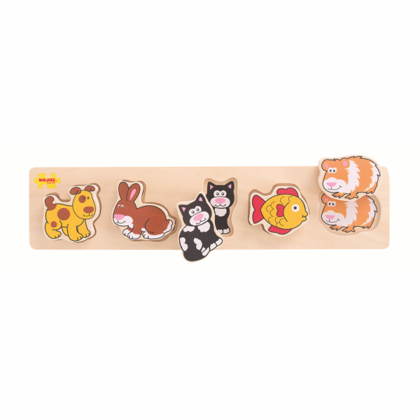 Bigjigs Baby Dřevěné vkládací puzzle domácí zvířata