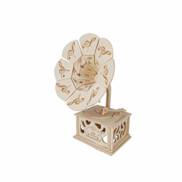 Woodcraft Dřevěné 3D puzzle gramofón