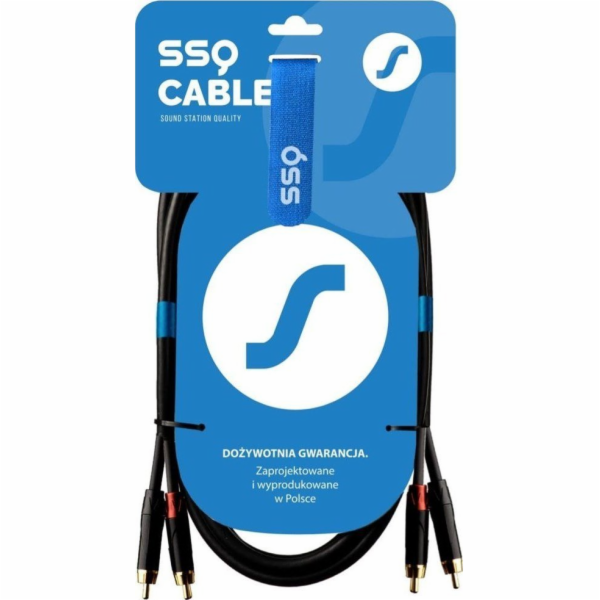SSQ RCARCA3 - kabel 2x RCA - 2x RCA - 3 m, Černá