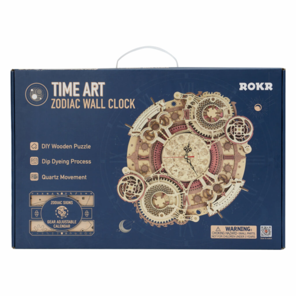 Hračka Robotime 3D dřevěné mechanické puzzle Hodiny s kal...