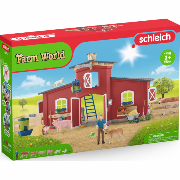 Schleich Farm World Velká farma se zvířaty a doplňky, bud...