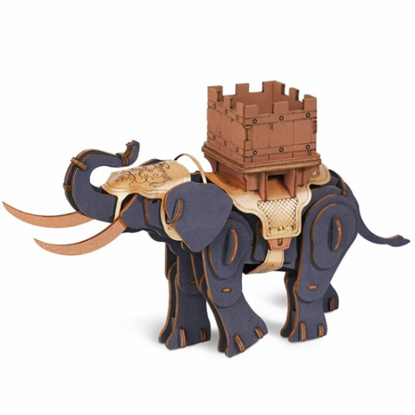 RoboTime 3D dřevěná skládačka Bojovný slon