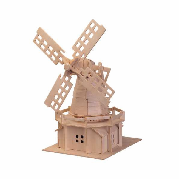 Woodcraft Dřevěné 3D puzzle Větrný mlýn přírodní