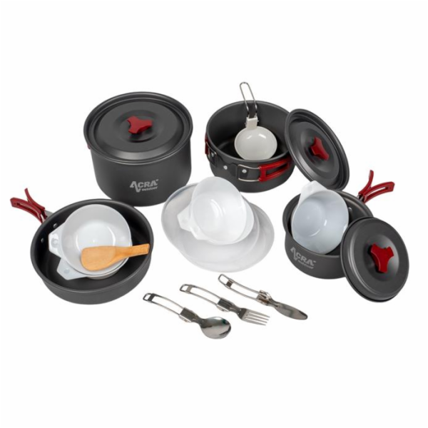 Sada nádobí Acra C22 camping set alluminium pro 3-4 osoby