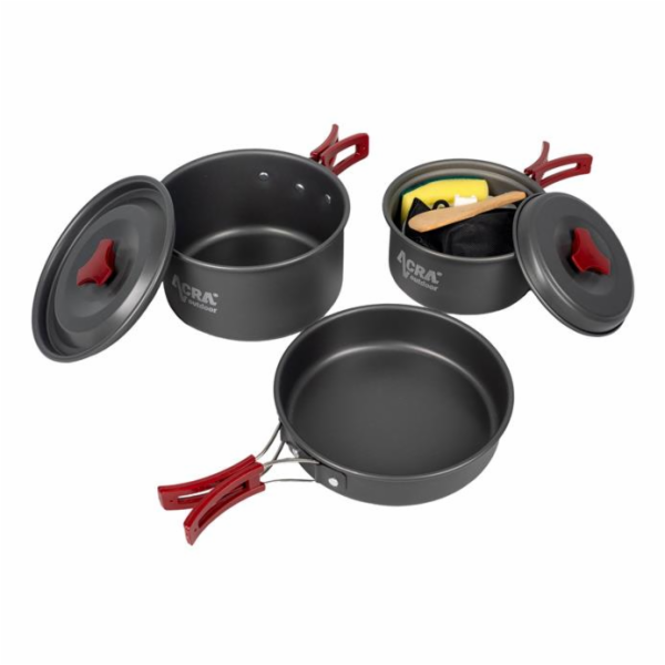 Sada nádobí Acra C21 camping set alluminium pro 2-3 osoby