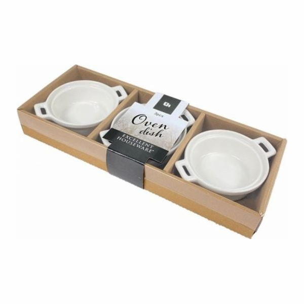 EXCELLENT Zapékací misky porcelánové sada 3 ks kulatá KO-...