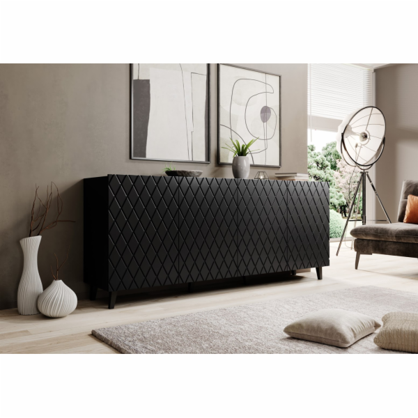 Komoda ASTI 200x42x82 černá mat