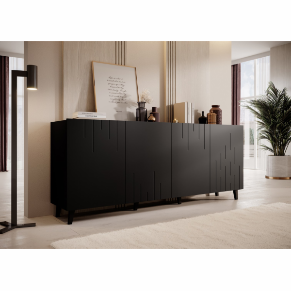 Komoda BARI 200x42x82 černá mat