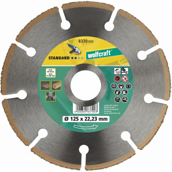 Wolfcraft Wolfcraft HM řezací kotouč STANDARD,pr. 125mm 8...