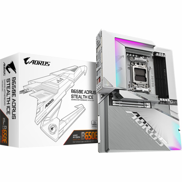 GIGABYTE MB Sc AM5 B650E AORUS STEALTH ICE, AMD B650, 4xD...