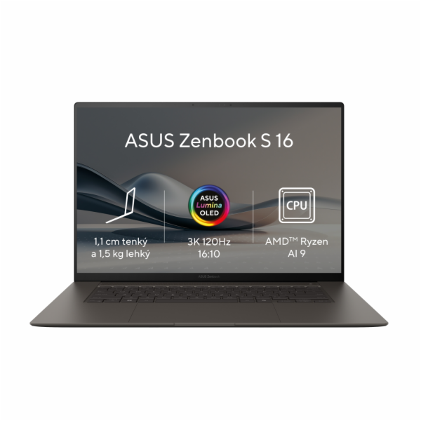 ASUS NTB Zenbook S (UM5606WA-OLED221X), AI9-HX370, 16" 28...