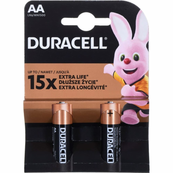 Alkalické baterie DURACELL BASIC AA/LR6 K2 - blistrová ka...