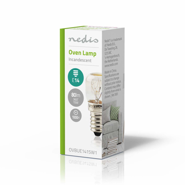NEDIS LED žárovka E14/ T22/ do trouby/ 15 W/ 80 lm/ žhavící