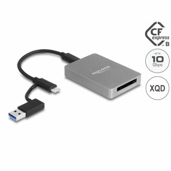 Delock Čtečka karet s rozhraním USB Type-C v hliníkovém k...