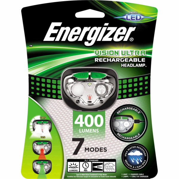 Headlight Vision Rechargeable 400lm Lithium-ion USB