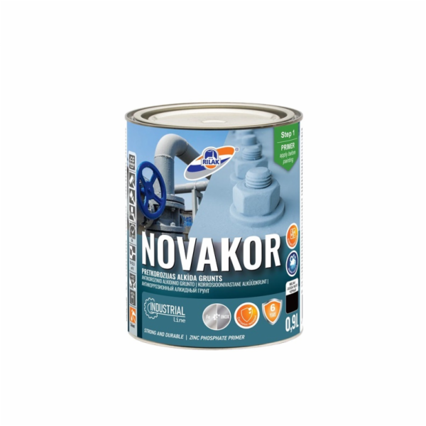 Základní nátěr Antikor Novakor, matný, černý 0,9l