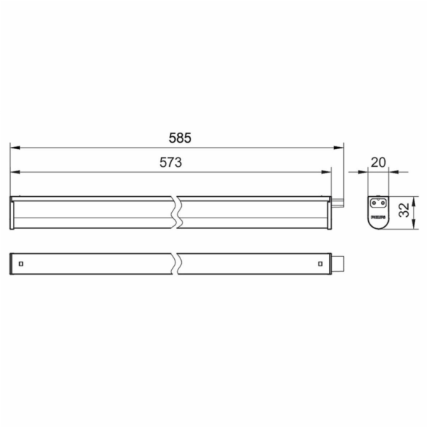 SILNÉ SVĚTLO 6,5W 3000/6500K 600LM 60CM