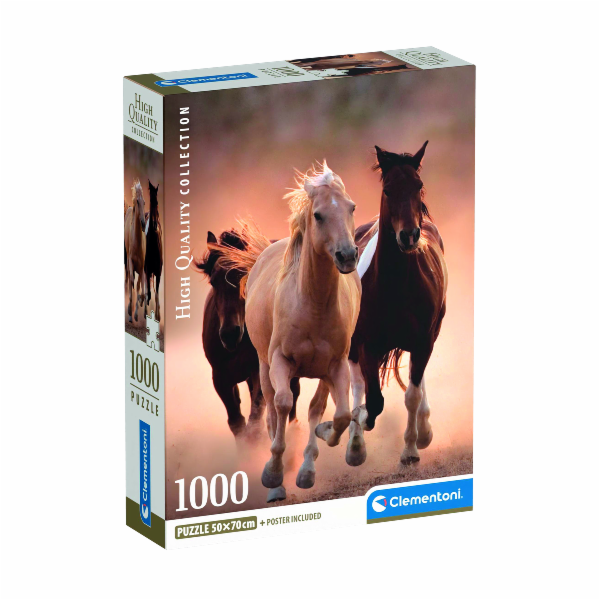 Clementoni - Puzzle 1000 Běžící koně